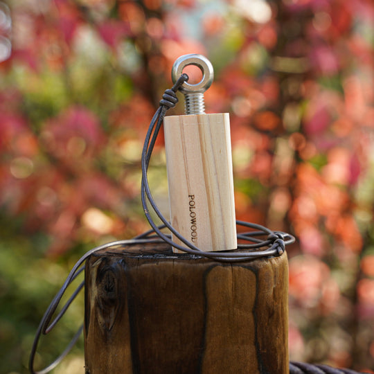 【POLO WOOD】吉野ひのき・バードコール(革紐付き)