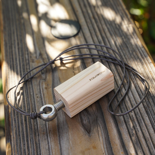 【POLO WOOD】吉野ひのき・バードコール(革紐付き)