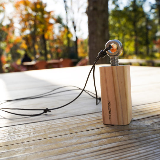 【POLO WOOD】吉野ひのき・バードコール(革紐付き)