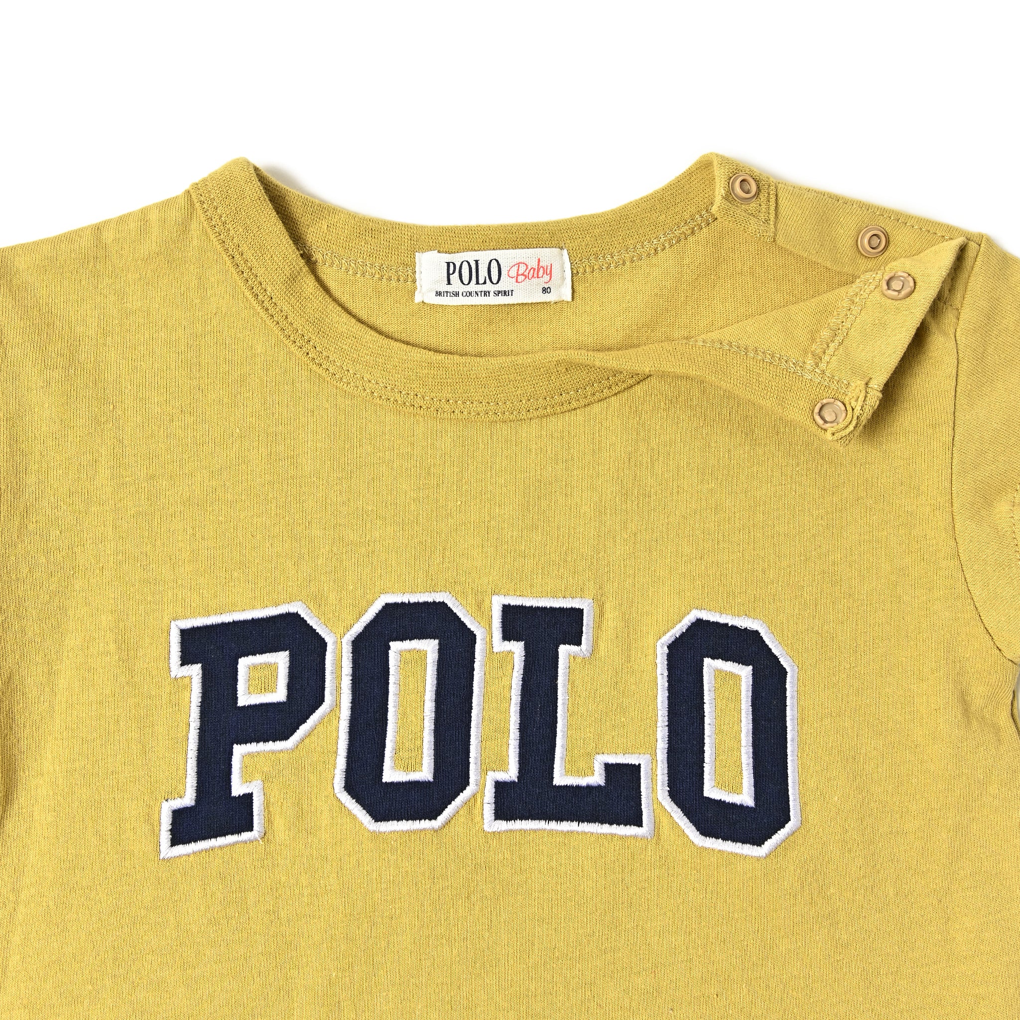 ロゴアップリケコットン&モーダルブレンドジャージーTシャツ BABY】ロゴアップリケTシャツ – POLO BCS