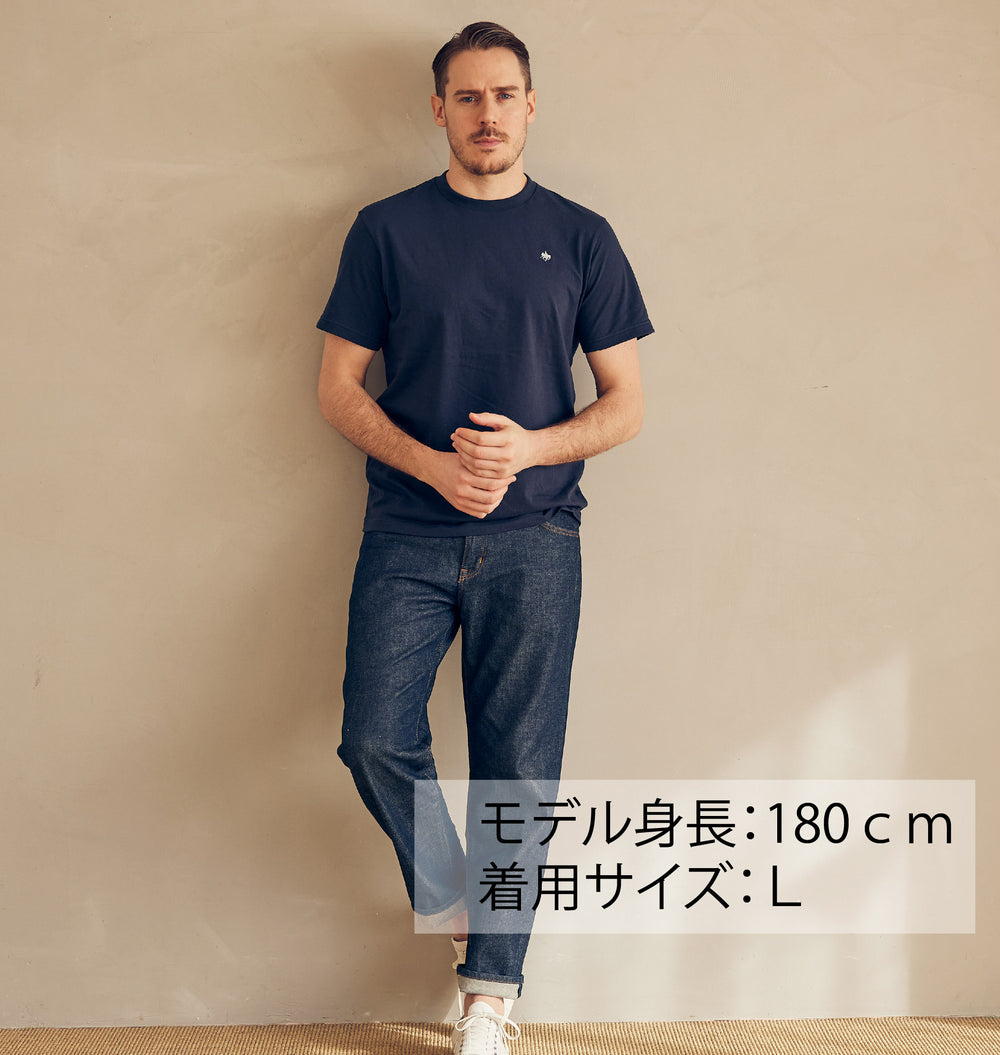 【MEN’S】ワンポイント刺繍クルーネックTシャツ