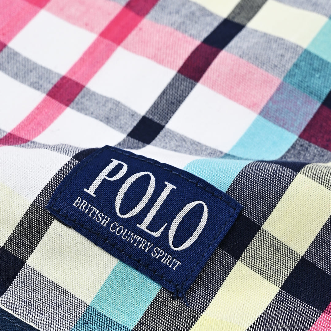 【BABY】2pスタイ　プレイヤー刺繍×チェック