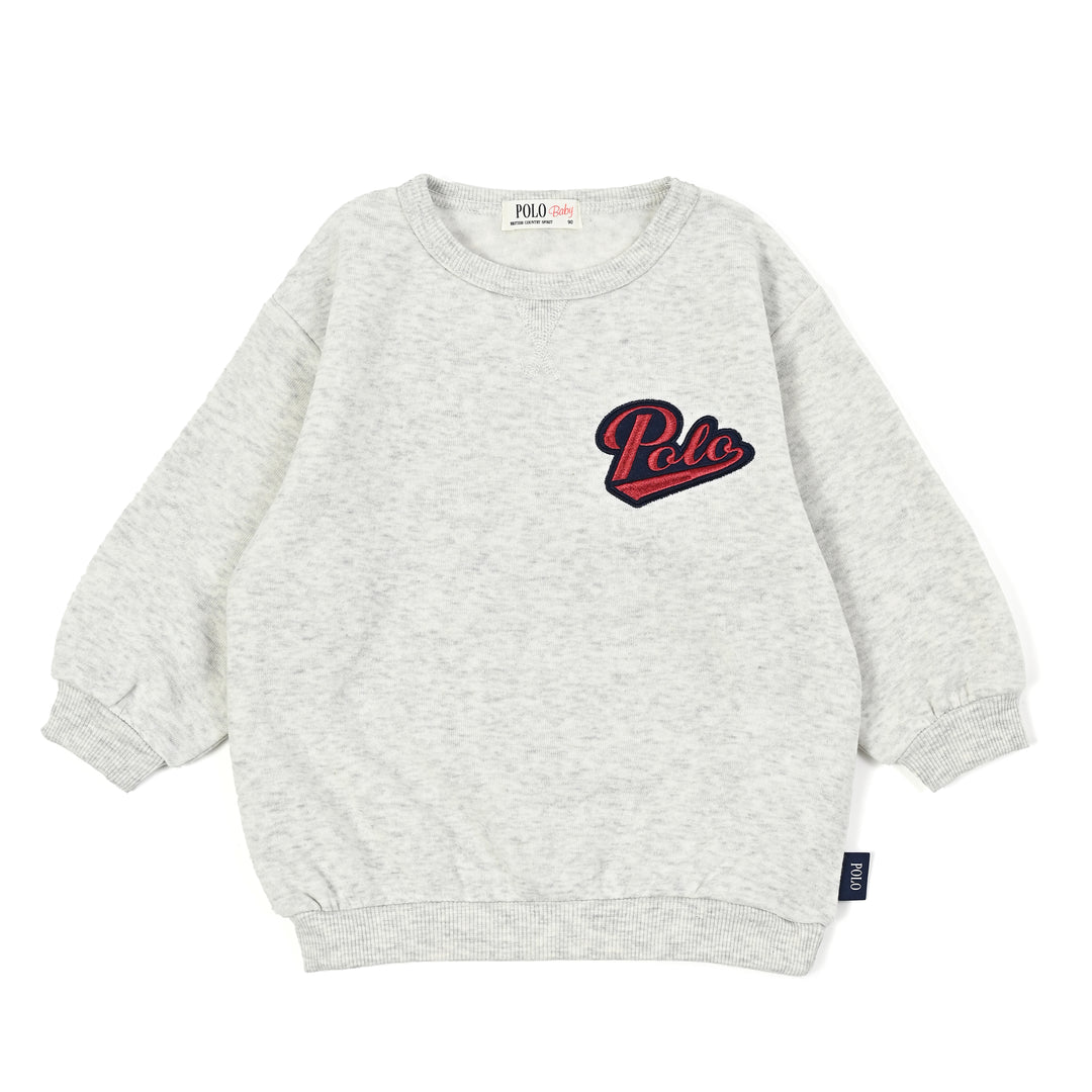 【BABY】POLOワッペンプリント裏起毛スウェット