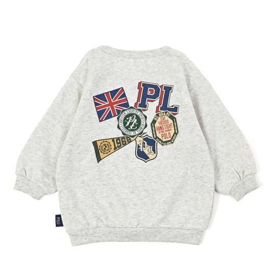 【BABY】POLOワッペンプリント裏起毛スウェット