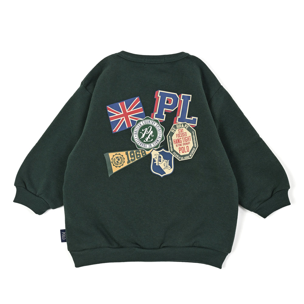 【BABY】POLOワッペンプリント裏起毛スウェット