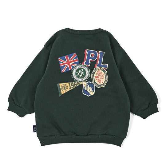 【BABY】POLOワッペンプリント裏起毛スウェット