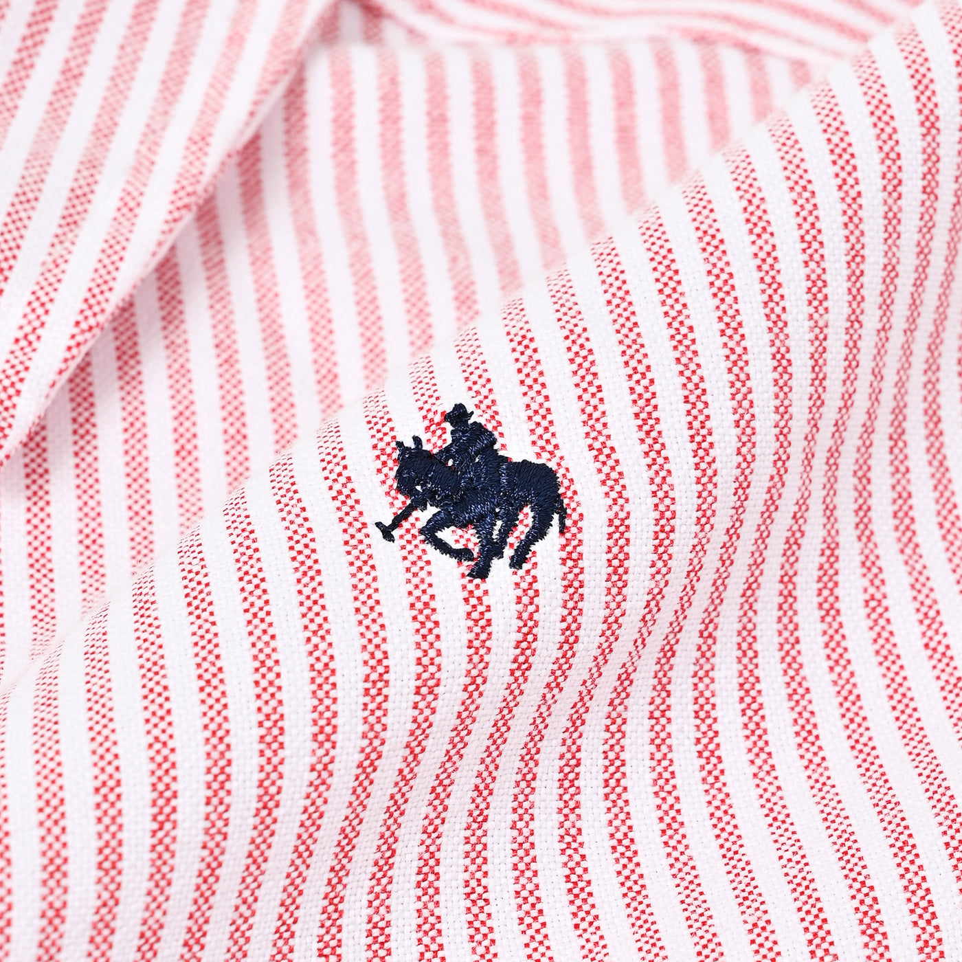 ワンポイント刺繍長袖コットンシャツ