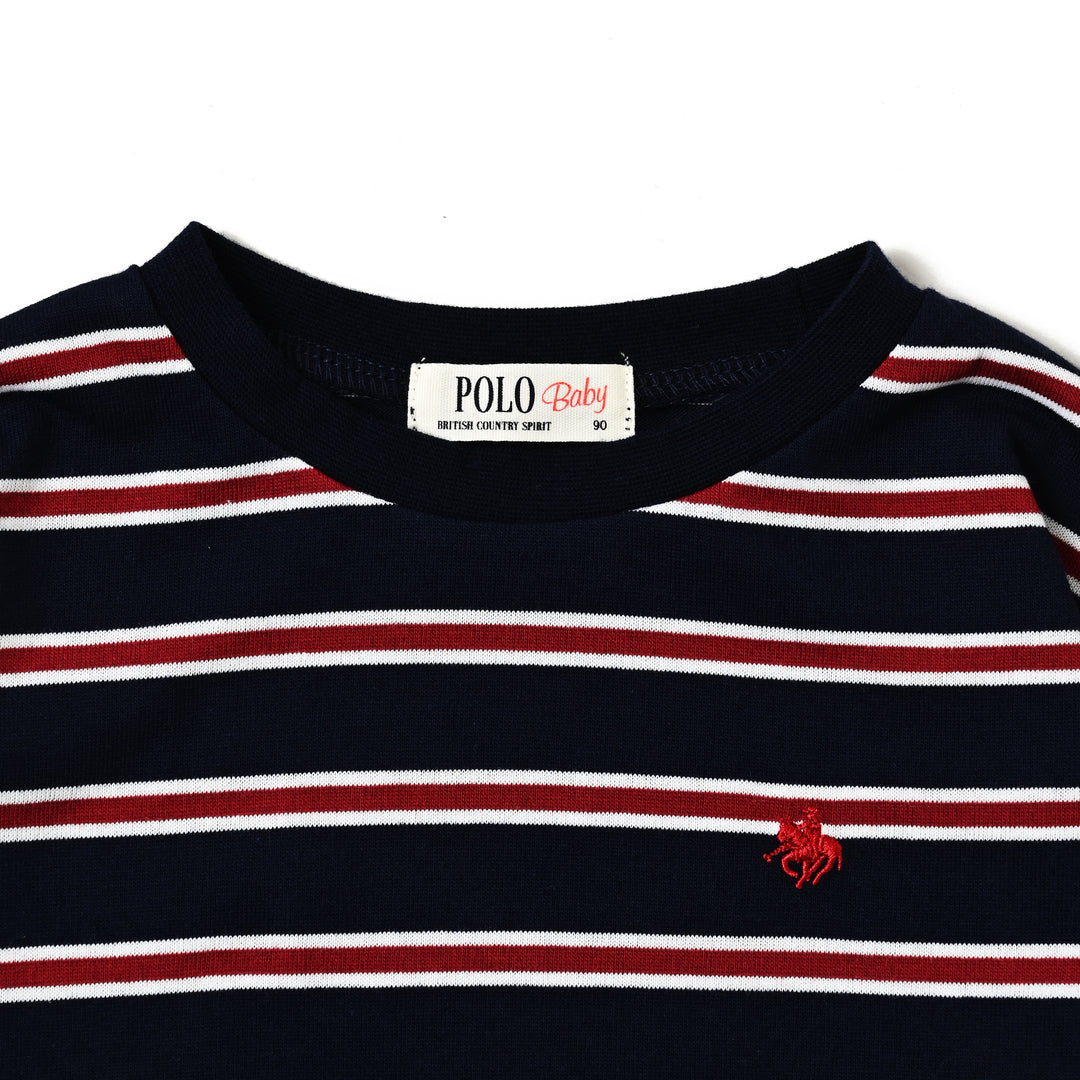 【BABY】POLO天竺ボーダーロングスリーブTシャツ