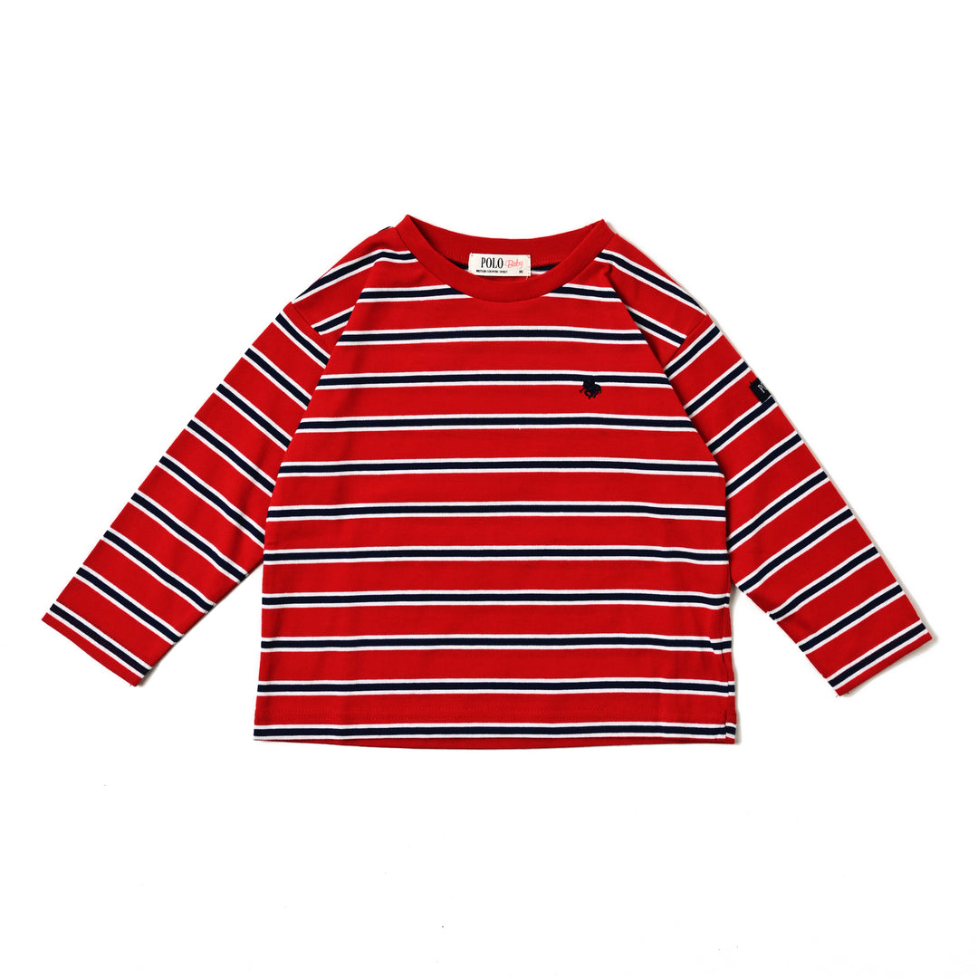 【BABY】POLO天竺ボーダーロングスリーブTシャツ