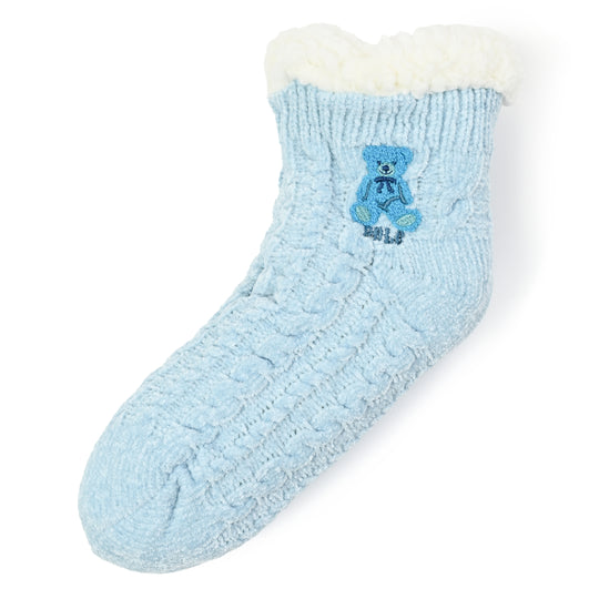 【WOMEN’S】裏ボアルームソックスケーブル柄