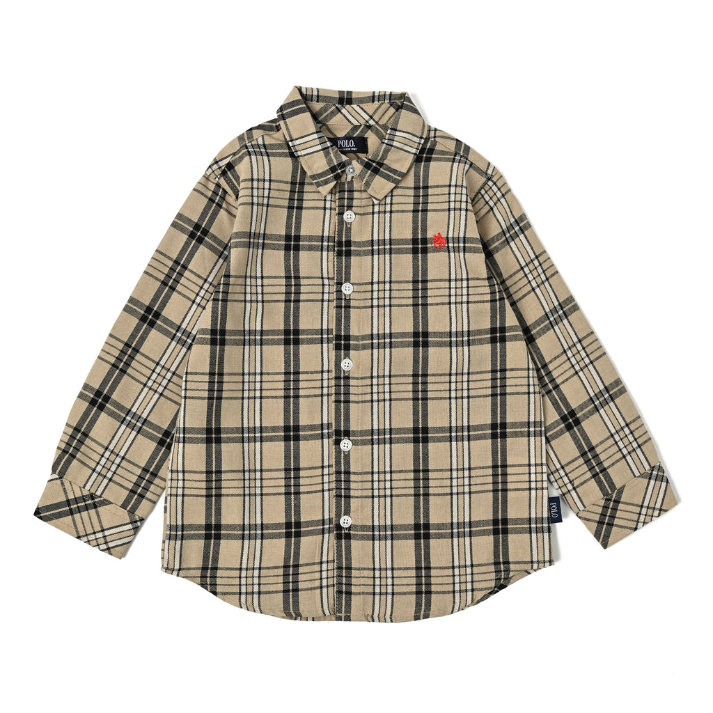 KIDS】ワンポイント刺繍チェックシャツ – POLO BCS