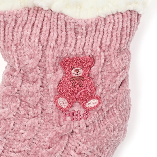 【WOMEN’S】裏ボアルームソックスケーブル柄