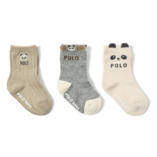 【BABY】【KIDS】３Pソックス(パンダ）