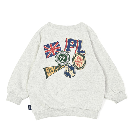 【KIDS】POLOワッペンプリント裏起毛スウェット