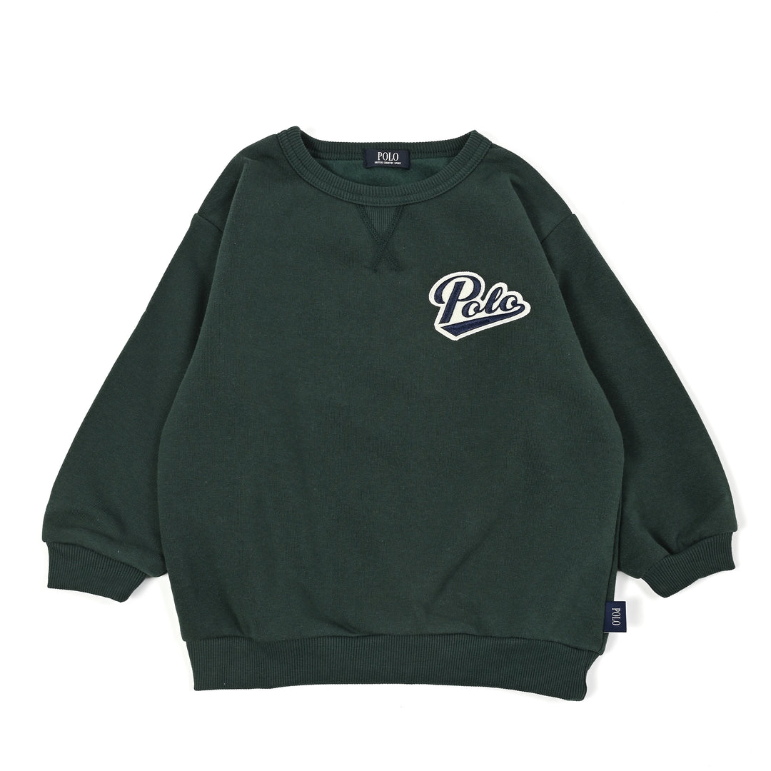 【KIDS】POLOワッペンプリント裏起毛スウェット