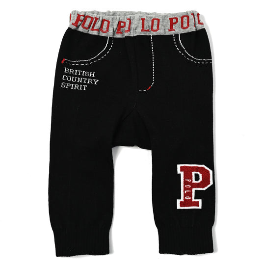 【BABY】のびのびニットパンツ（POLOウエストロゴ）