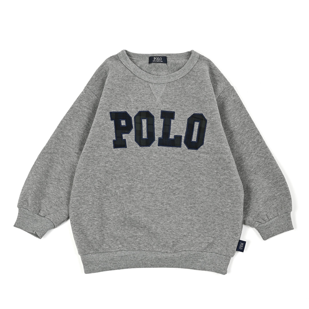 【KIDS】POLOロゴアップリケ裏起毛スウェット