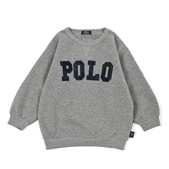 【KIDS】POLOロゴアップリケ裏起毛スウェット
