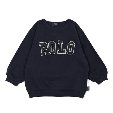 【KIDS】POLOロゴアップリケ裏起毛スウェット