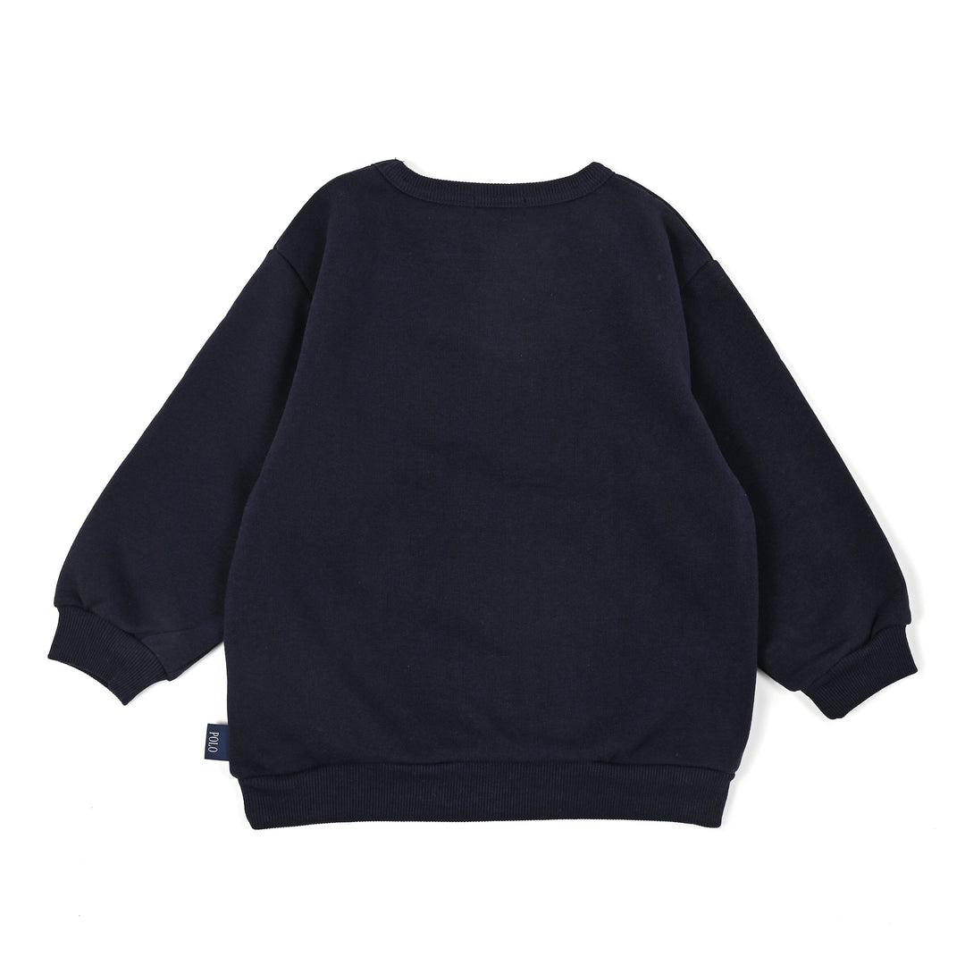 【KIDS】POLOロゴアップリケ裏起毛スウェット