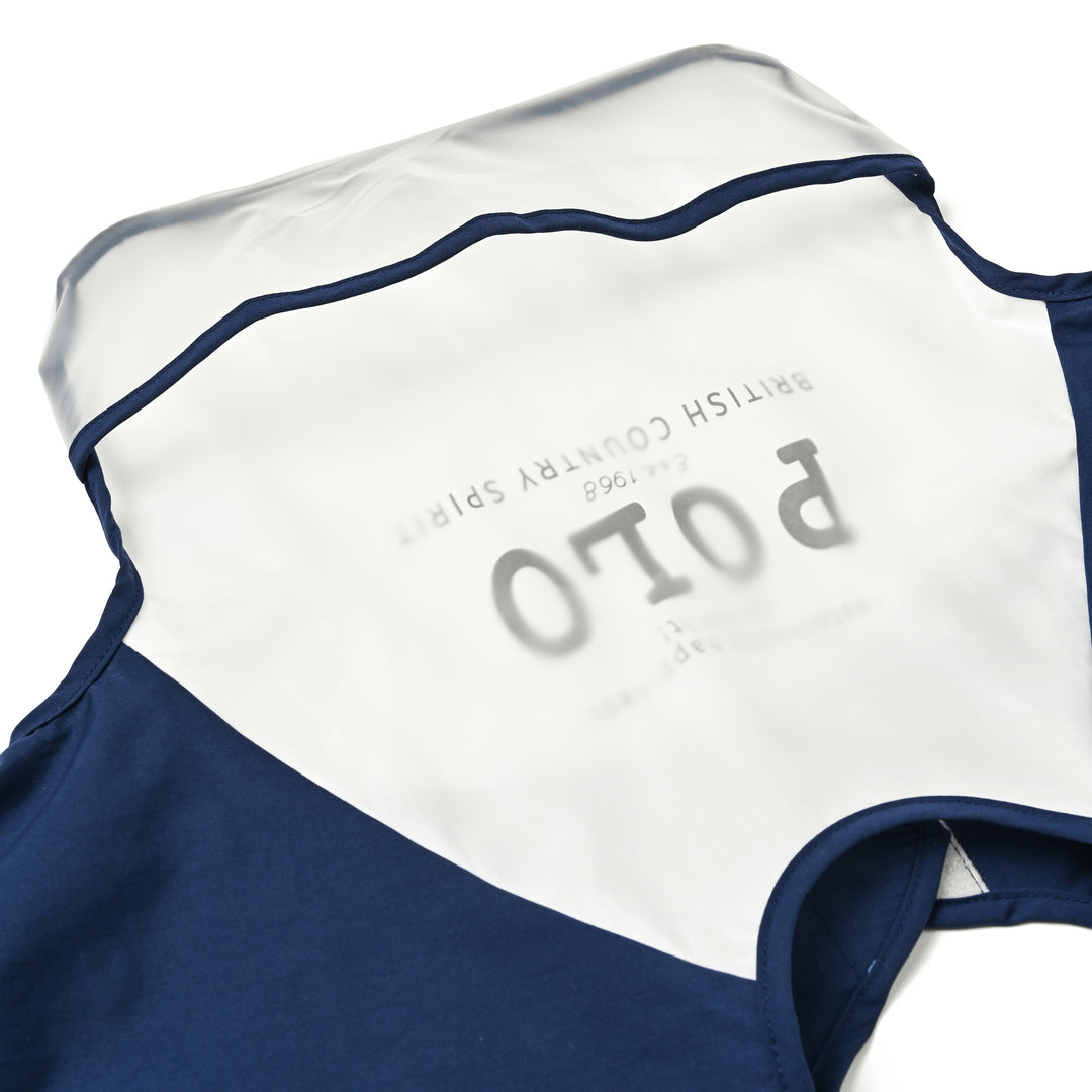 【BABY】POLOロゴ袖付きお食事エプロン NAVY