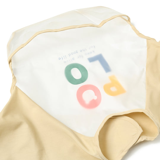 【BABY】POLOロゴ袖付きエプロン BEIGE