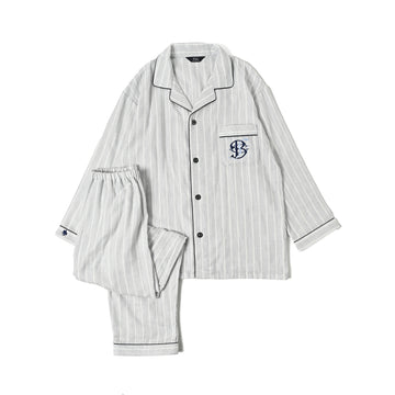 【MEN’S】先染め三重ガーゼ　ストライプパジャマ