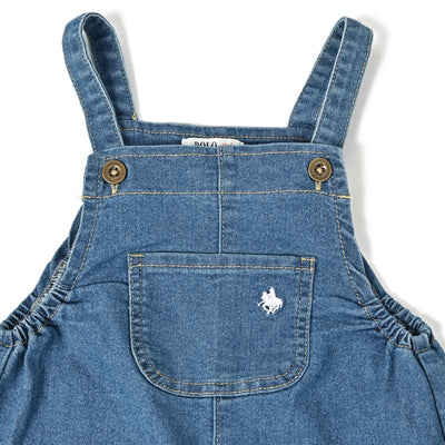 デニム風サロペットパンツ