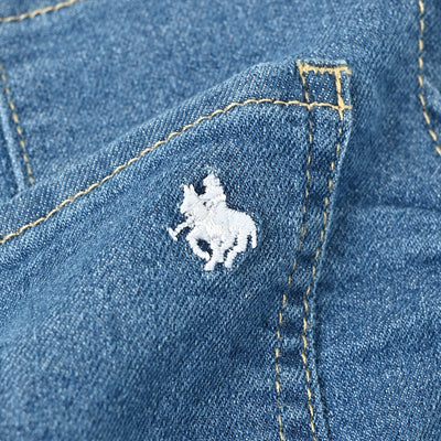デニム風サロペットパンツ