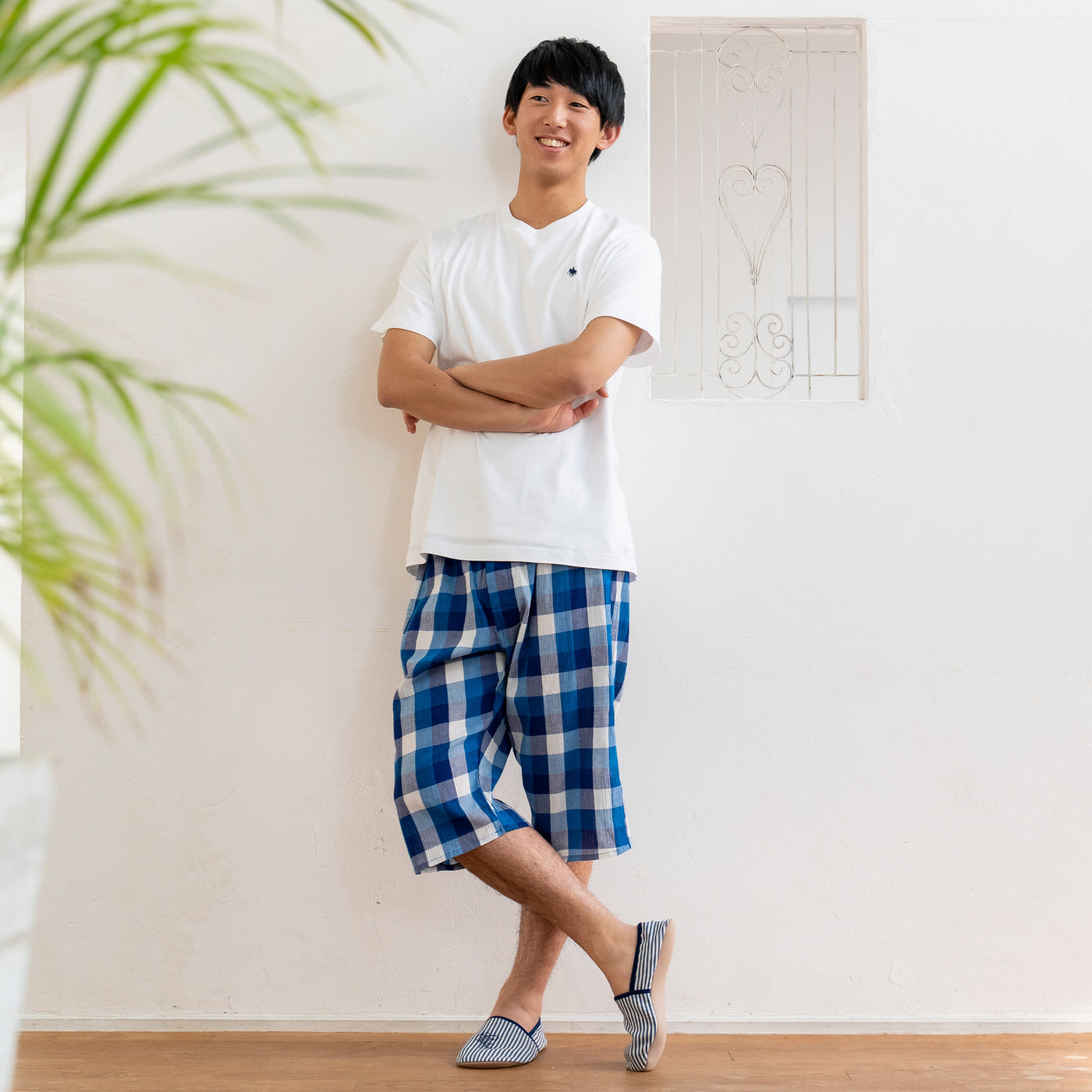 チェック柄ステテコ