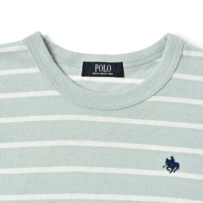 ワンポイント刺繍ボーダー長袖Tシャツ