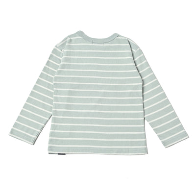 ワンポイント刺繍ボーダー長袖Tシャツ