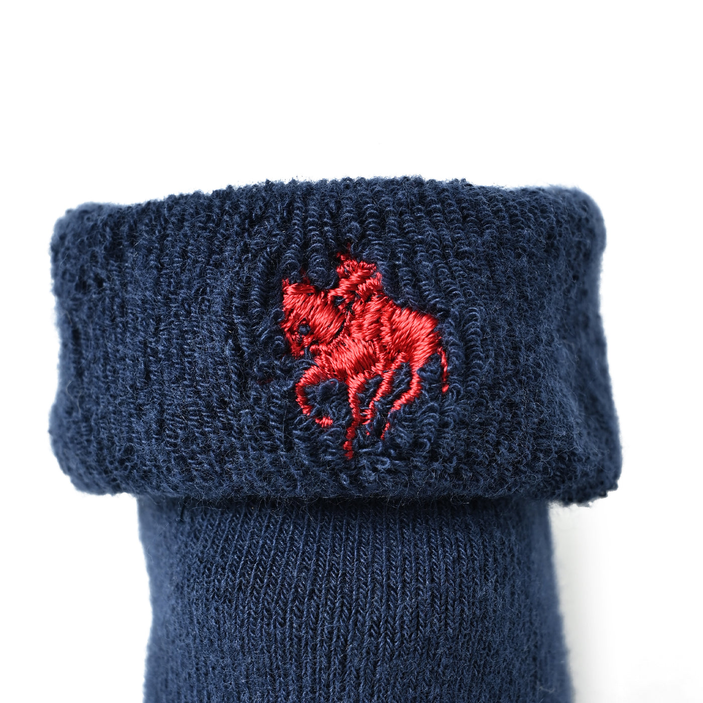 ワンポイント刺繍パイル立体ソックス