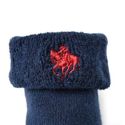 ワンポイント刺繍パイル立体ソックス