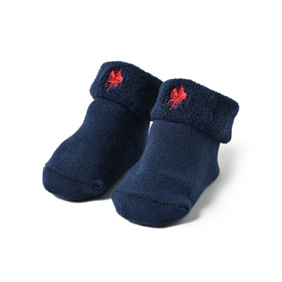 ワンポイント刺繍パイル立体ソックス