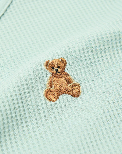 クマ刺繍付きワッフルT（130.140）